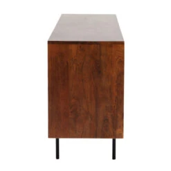 Dressoir Donker Hout -BEPUREHOME Winkel kare design grooves bruin houten dressoir 10