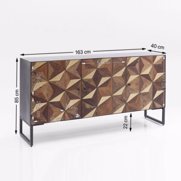 Design Dressoir Hout En Staal 5 Design Dressoir Hout En Staal - Afbeelding 3