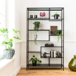 Hoog Wandrek Staal Met Glas