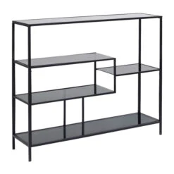 Laag Wandrek Staal Met Glas -BEPUREHOME Winkel kare design loft laag wandrek staal met glas 03 1