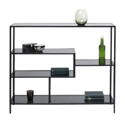 Laag Wandrek Staal Met Glas -BEPUREHOME Winkel kare design loft laag wandrek staal met glas 04 1