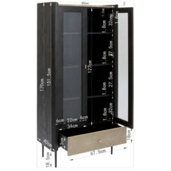 Zwarte Design Vitrinekast 21 Zwarte Design Vitrinekast -BEPUREHOME Winkel kare design milano zwarte design vitrinekast 011