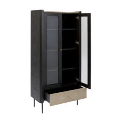 Zwarte Design Vitrinekast 14 Zwarte Design Vitrinekast -BEPUREHOME Winkel kare design milano zwarte design vitrinekast 06