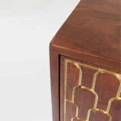 Retro Kastje Mangohout Goud -BEPUREHOME Winkel kare design muskat mangohouten retrowandkast 06