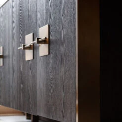 Dressoir Messing En Donker Hout -BEPUREHOME Winkel kare design osaka houten dressoir met messing 04