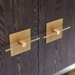 Dressoir Messing En Donker Hout -BEPUREHOME Winkel kare design osaka houten dressoir met messing 83874 004