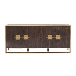 Dressoir Messing En Donker Hout