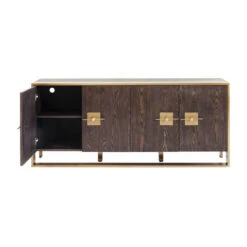 Dressoir Messing En Donker Hout -BEPUREHOME Winkel kare design osaka houten dressoir met messing 83874 008