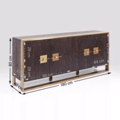 Dressoir Messing En Donker Hout -BEPUREHOME Winkel kare design osaka houten dressoir met messing 83874 009