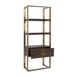 Open Wandkast Messing Met Hout -BEPUREHOME Winkel kare design osaka open wandkast messing met hout 83877 006