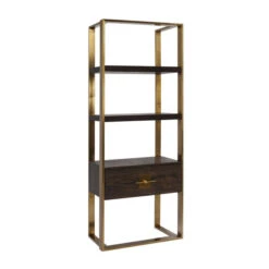 Open Wandkast Messing Met Hout -BEPUREHOME Winkel kare design osaka open wandkast messing met hout 83877 007