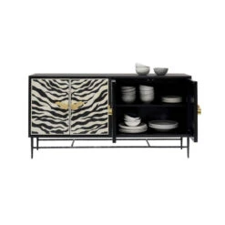 Design Dressoir Zwart Wit Zebra -BEPUREHOME Winkel kare design zebra zwart design dressoir zebra 03