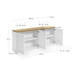 Wit Dressoir Met Eiken Blad -BEPUREHOME Winkel kave home abilen wit dressoir met eiken blad 07