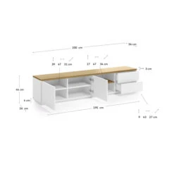 Tv-meubel Wit Eiken 200 Cm -BEPUREHOME Winkel kave home abilen wit tv meubel met eiken 200 cm 07