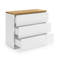 Witte Ladekast Met Eiken Blad -BEPUREHOME Winkel kave home abilen witte ladekast met eiken blad 02