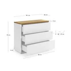 Witte Ladekast Met Eiken Blad -BEPUREHOME Winkel kave home abilen witte ladekast met eiken blad 09