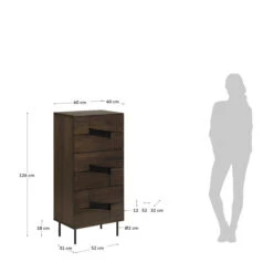 Smalle Ladekast Walnoot -BEPUREHOME Winkel kave home cutt smalle ladekast walnoot 09