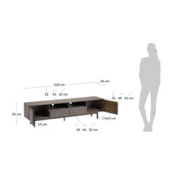 TV-meubel Grijs Acacia Hout -BEPUREHOME Winkel kave home indiann tv meubel grijs acaciahout 09