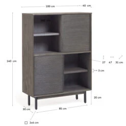 Wandkast Grijs Acaciahout 15 Wandkast Grijs Acaciahout -BEPUREHOME Winkel kave home indiann wandkast grijs acaciahout 02