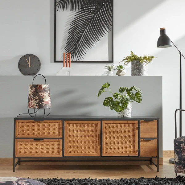 Zwart Tv-meubel Met Webbing 3 Zwart Tv-meubel Met Webbing