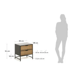 Zwart Nachtkastje Met Webbing -BEPUREHOME Winkel kave home kyoko zwart nachtkastje met webbing 07