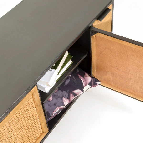 Zwart Tv-meubel Met Webbing 11 Zwart Tv-meubel Met Webbing - Afbeelding 9