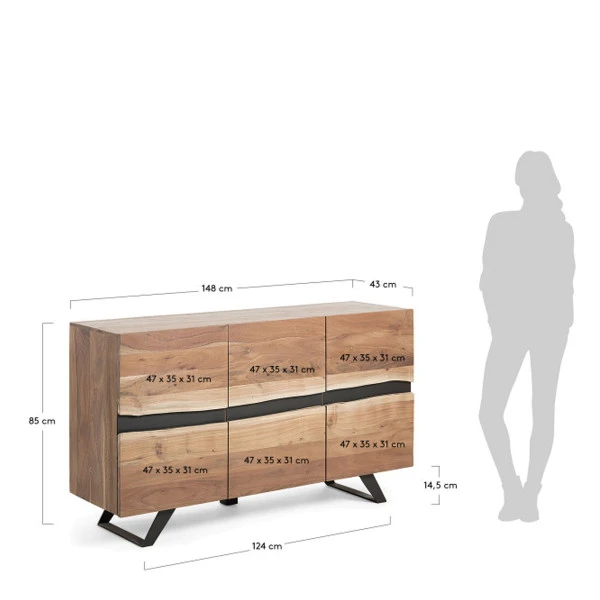 Dressoir Boomstam Acacia - Afbeelding 8
