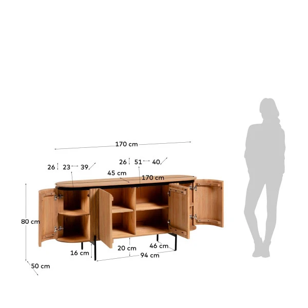 Ovaal Dressoir Van Mango Hout 12 Ovaal Dressoir Van Mango Hout - Afbeelding 10