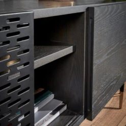 Tv-meubel Zwart Met Goud 16 Tv-meubel Zwart Met Goud -BEPUREHOME Winkel kave home milian zwart essenhouten tv meubel 02 1