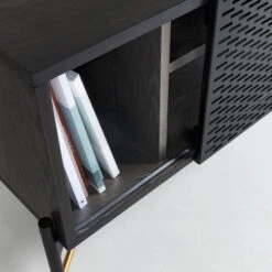 Tv-meubel Zwart Met Goud 17 Tv-meubel Zwart Met Goud -BEPUREHOME Winkel kave home milian zwart essenhouten tv meubel 05