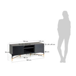 Tv-meubel Zwart Met Goud 19 Tv-meubel Zwart Met Goud -BEPUREHOME Winkel kave home milian zwart essenhouten tv meubel 08