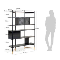 Zwart Essenhouten Wandrek -BEPUREHOME Winkel kave home milian zwart essenhouten wandrek 05