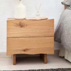 Eiken Boomstam Nachtkastje