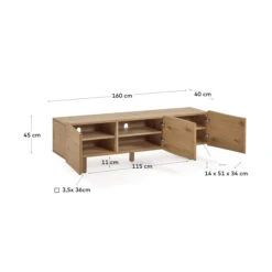 Eiken Boomstam Tv-meubel -BEPUREHOME Winkel kave home rasha eiken boomstam tv meubel 160 cm 06 1