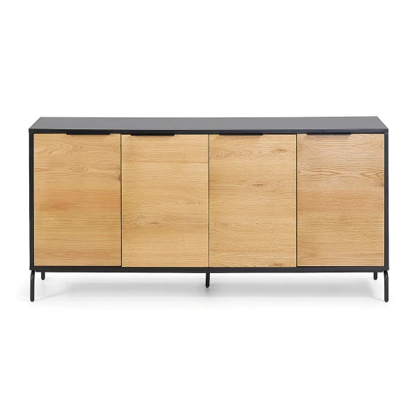 Dressoir Zwart Met Eiken 3 Dressoir Zwart Met Eiken