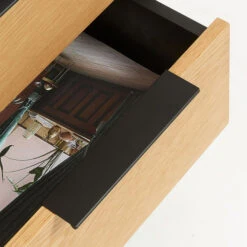 Nachtkastje Zwart Met Eiken -BEPUREHOME Winkel kave home savoi nachtkastje zwart met eiken 03