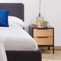 Nachtkastje Zwart Met Eiken -BEPUREHOME Winkel kave home savoi nachtkastje zwart met eiken 03 1