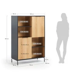 Wandkast Zwart Met Eiken -BEPUREHOME Winkel kave home savoi wandkast zwart met eiken 04