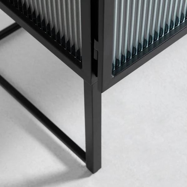 Zwart Dressoir Met Ribbelglas 9 Zwart Dressoir Met Ribbelglas - Afbeelding 7