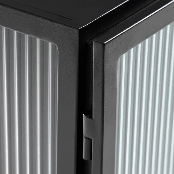 Zwart Dressoir Met Ribbelglas 11 Zwart Dressoir Met Ribbelglas - Afbeelding 9