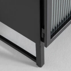 Zwart Nachtkastje Ribbelglas -BEPUREHOME Winkel kave home trixie zwart nachtkastje ribbelglas 08