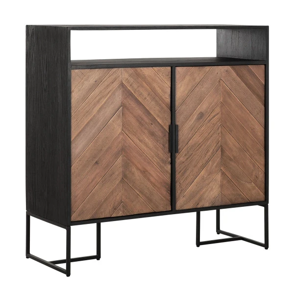 Smal Dressoir Zwart Visgraat - Afbeelding 2