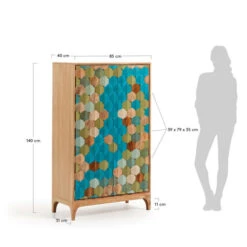 Kleurrijke Kast Mozaiek -BEPUREHOME Winkel laforma ilka wandkast met mozaiek patroon 08