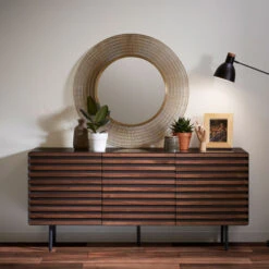 Dressoir Walnoot Mat Grijs -BEPUREHOME Winkel laforma mahon houten dressoir walnoot bruin 05