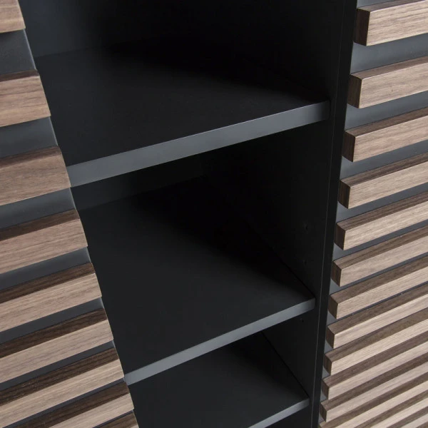 Mat Grijze Kast Met Hout 6 Mat Grijze Kast Met Hout - Afbeelding 4