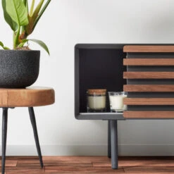 Tv-meubel Mat Grijs Met Walnoot -BEPUREHOME Winkel laforma mahon metalen tv meubel 07