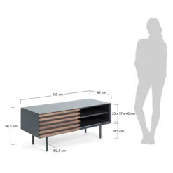 Tv-meubel Mat Grijs Met Walnoot -BEPUREHOME Winkel laforma mahon metalen tv meubel 08 1