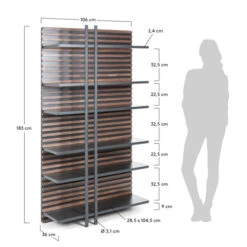 Open Wandrek Mat Grijs -BEPUREHOME Winkel laforma mahon open metalen boekenkast 08