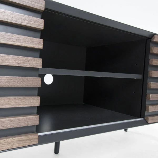 Mat Grijs Tv-meubel Met Walnoot 7 Mat Grijs Tv-meubel Met Walnoot - Afbeelding 5