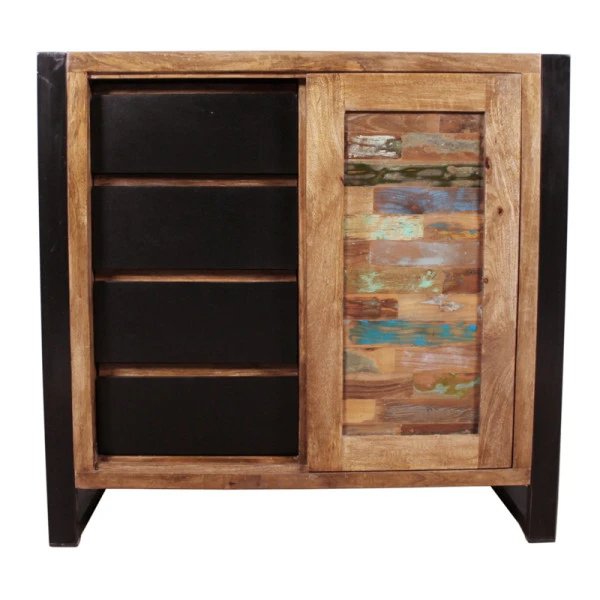 Lage Wandkast Van Gerecycled Hout 3 Lage Wandkast Van Gerecycled Hout